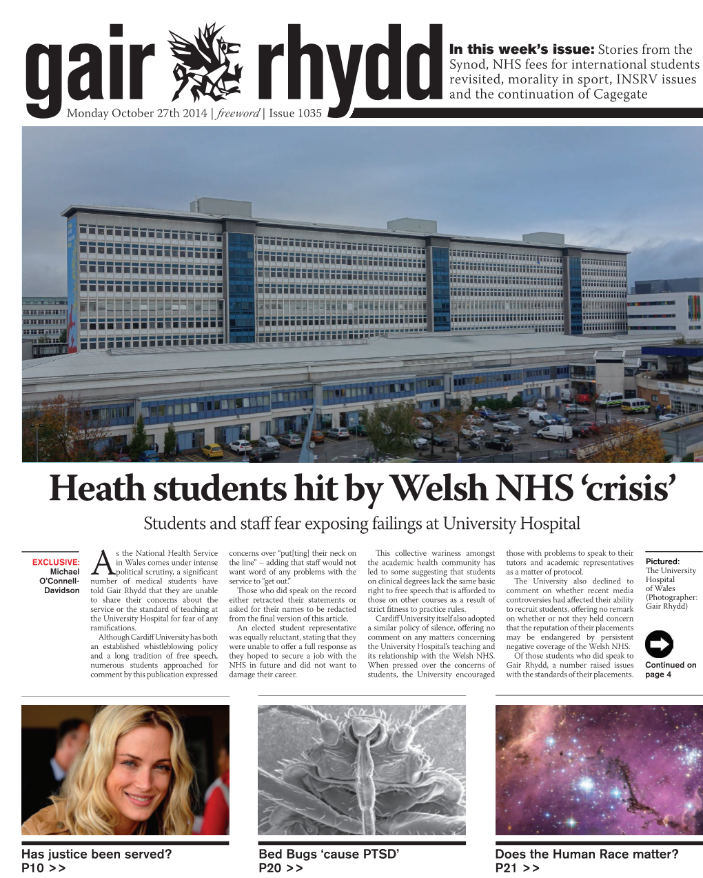 Heath Students Hit by Welsh NHS 'Crisis'