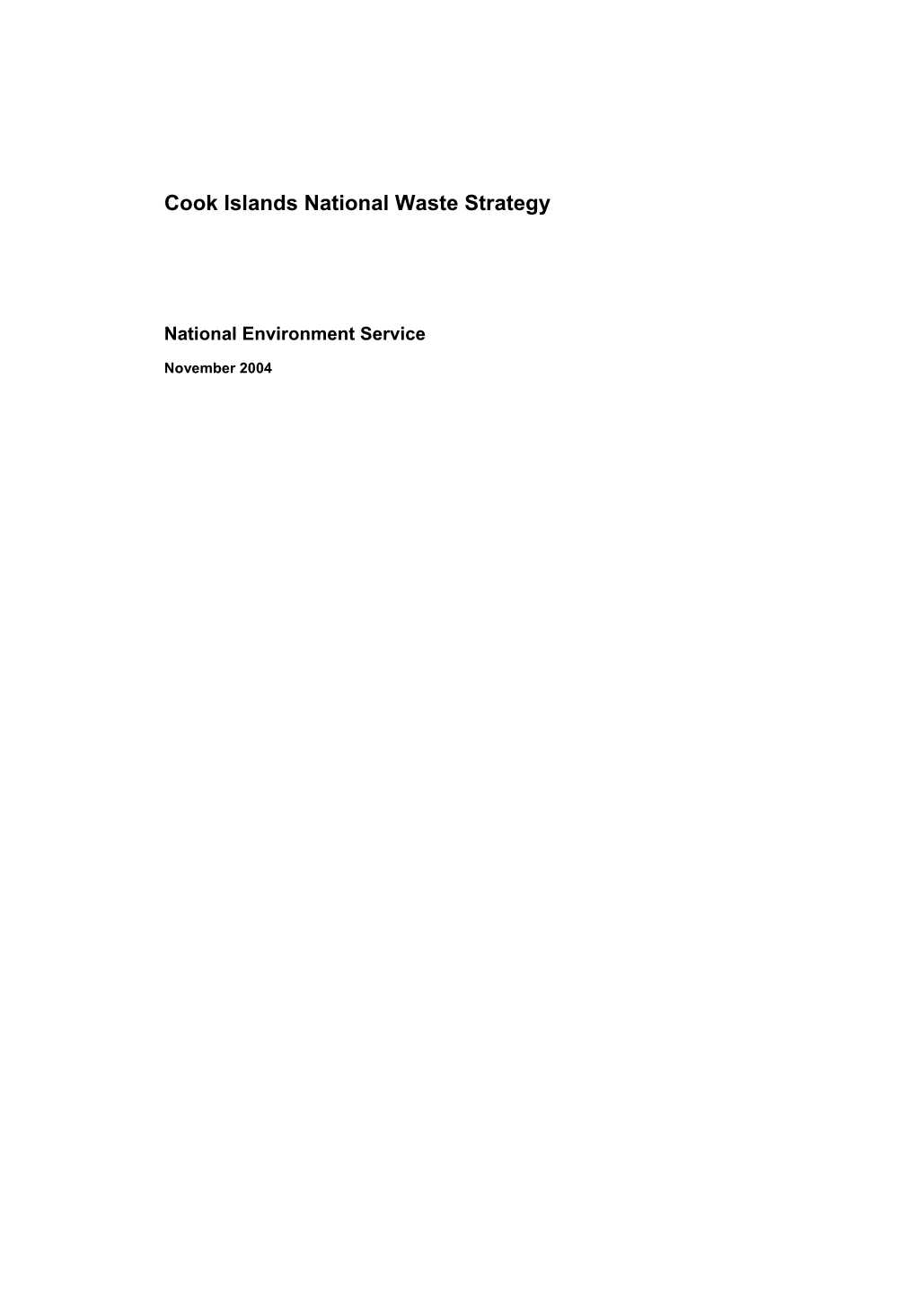 Cook Islands National Waste Strategy