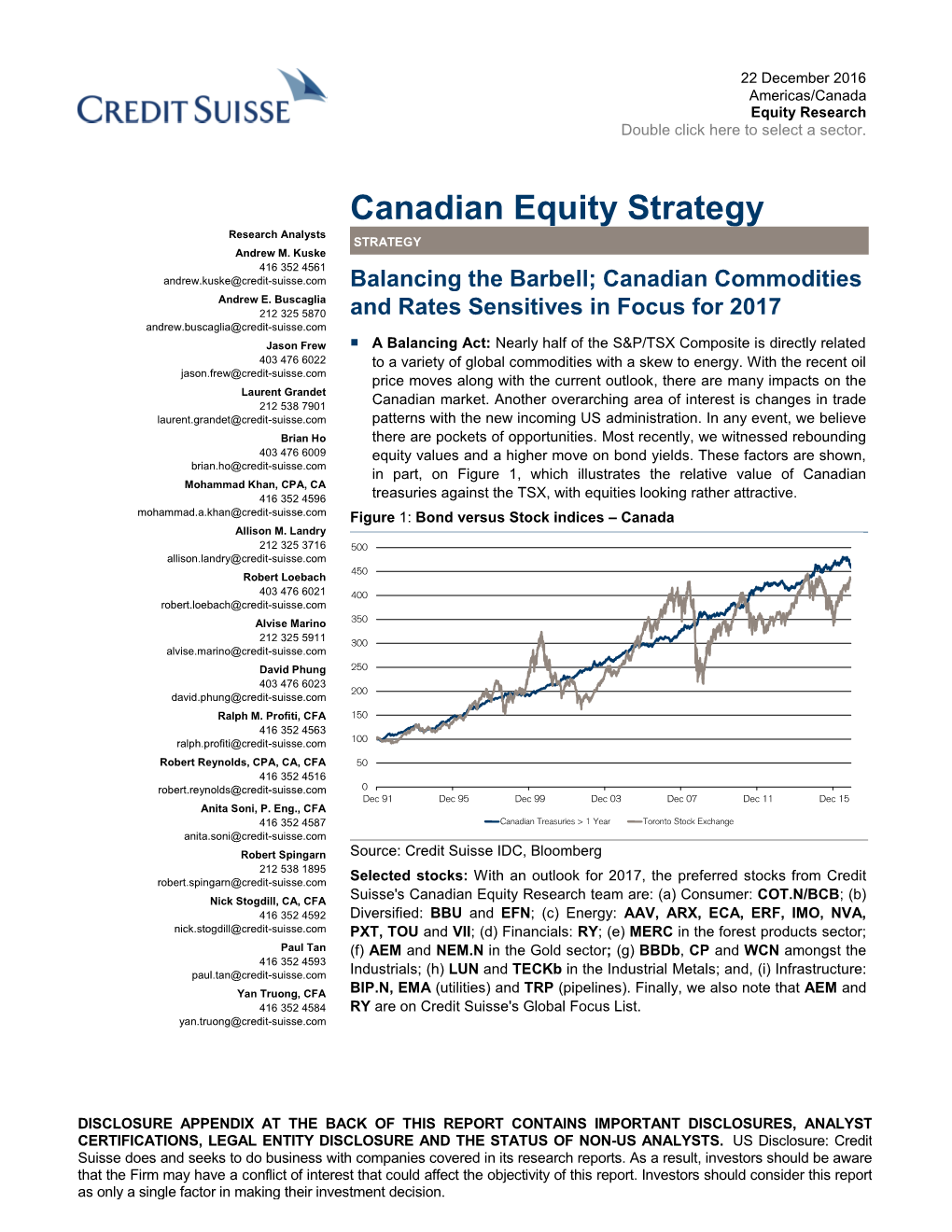 Canadian Equity Strategy Research Analysts STRATEGY Andrew M