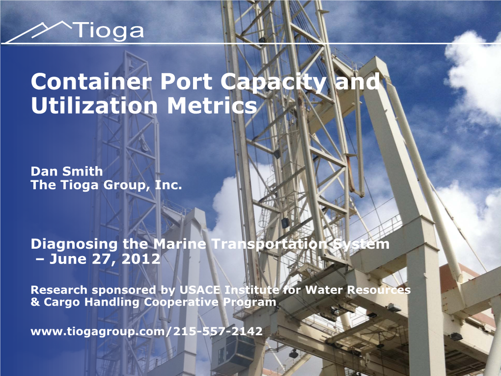 Container Port Capacity and Utilization Metrics