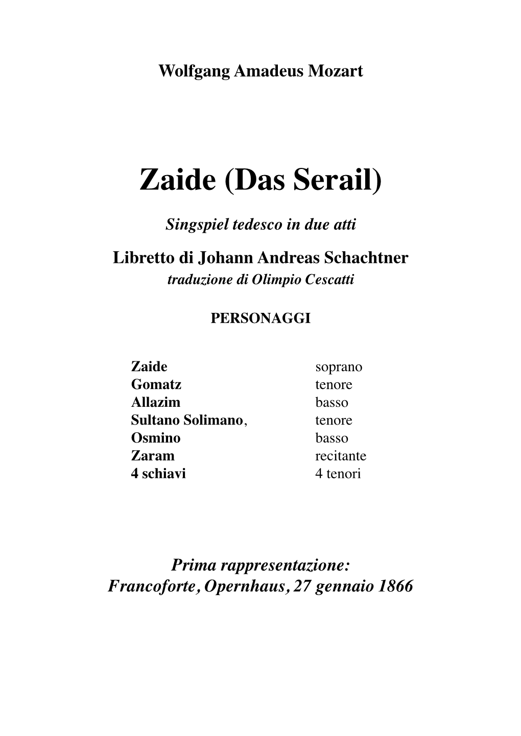 Zaide (Das Serail)