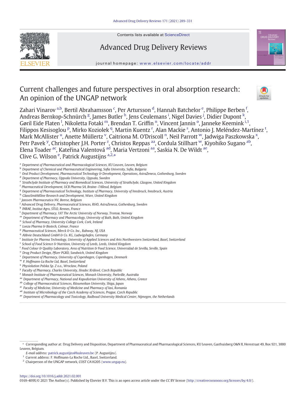 Current Challenges and Future Perspectives in Oral Absorption Research: an Opinion of the UNGAP Network