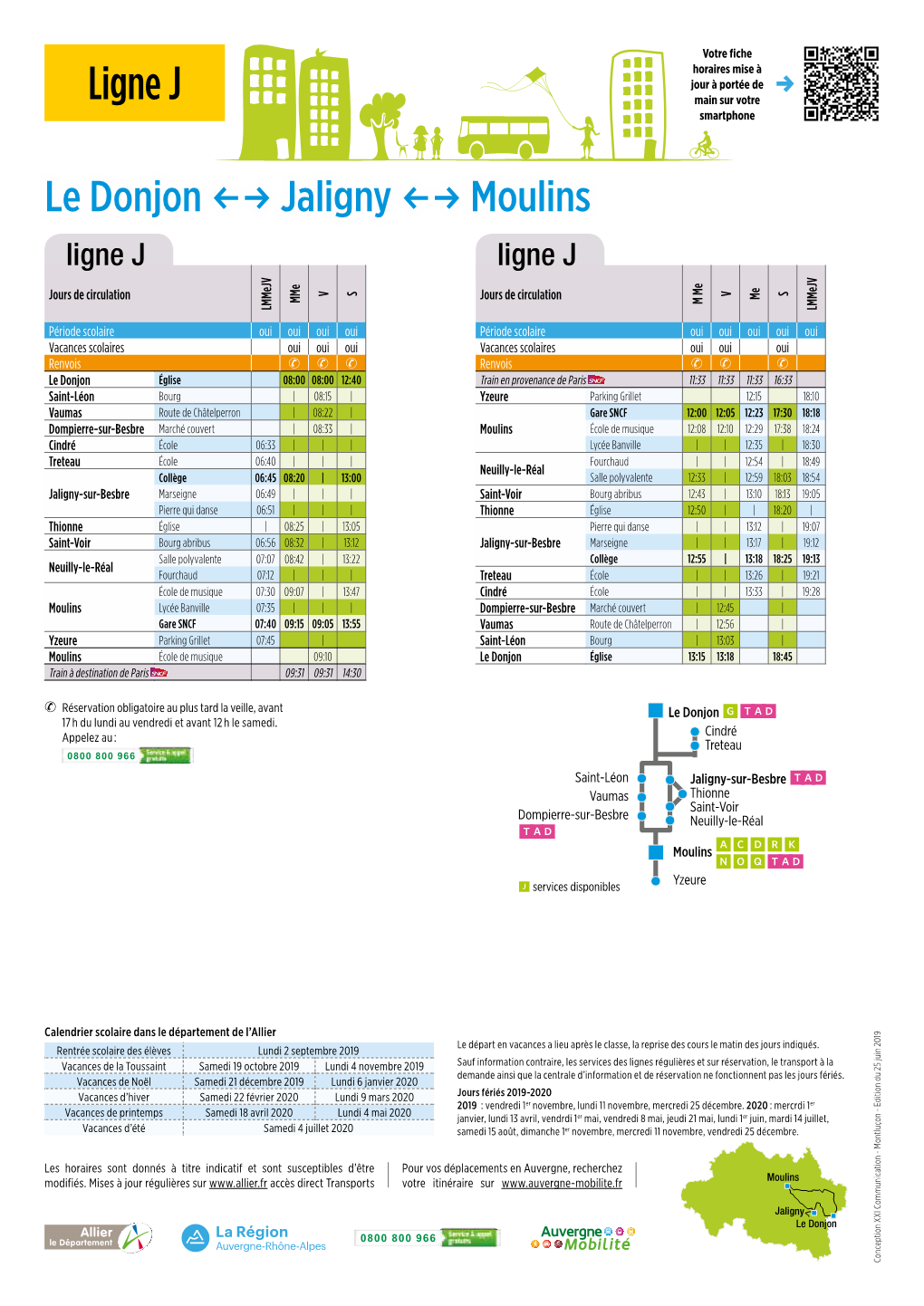 Ligne J : Le Donjon<-->Jaligny<-->Moulins