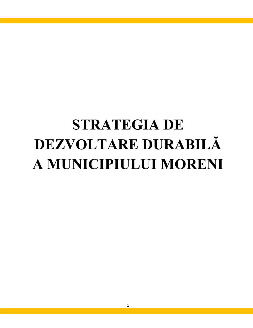 Strategia De Dezvoltare Durabila a Municipiului Moreni