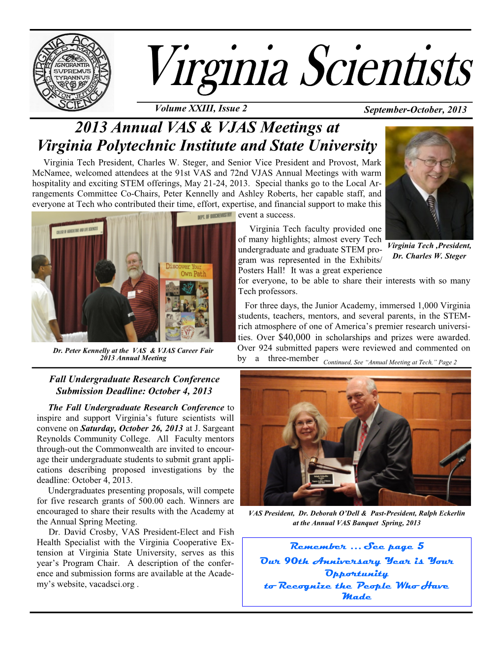 2013 Annual VAS & VJAS Meetings at Virginia Polytechnic Institute And