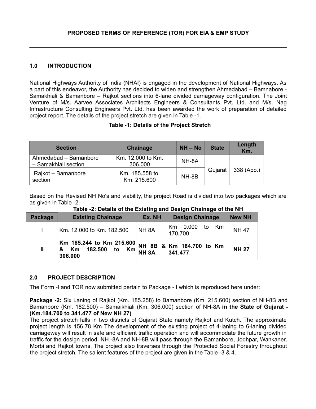 Tor) for Eia & Emp Study