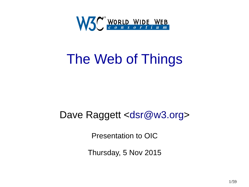 The Web of Things, Nov'15