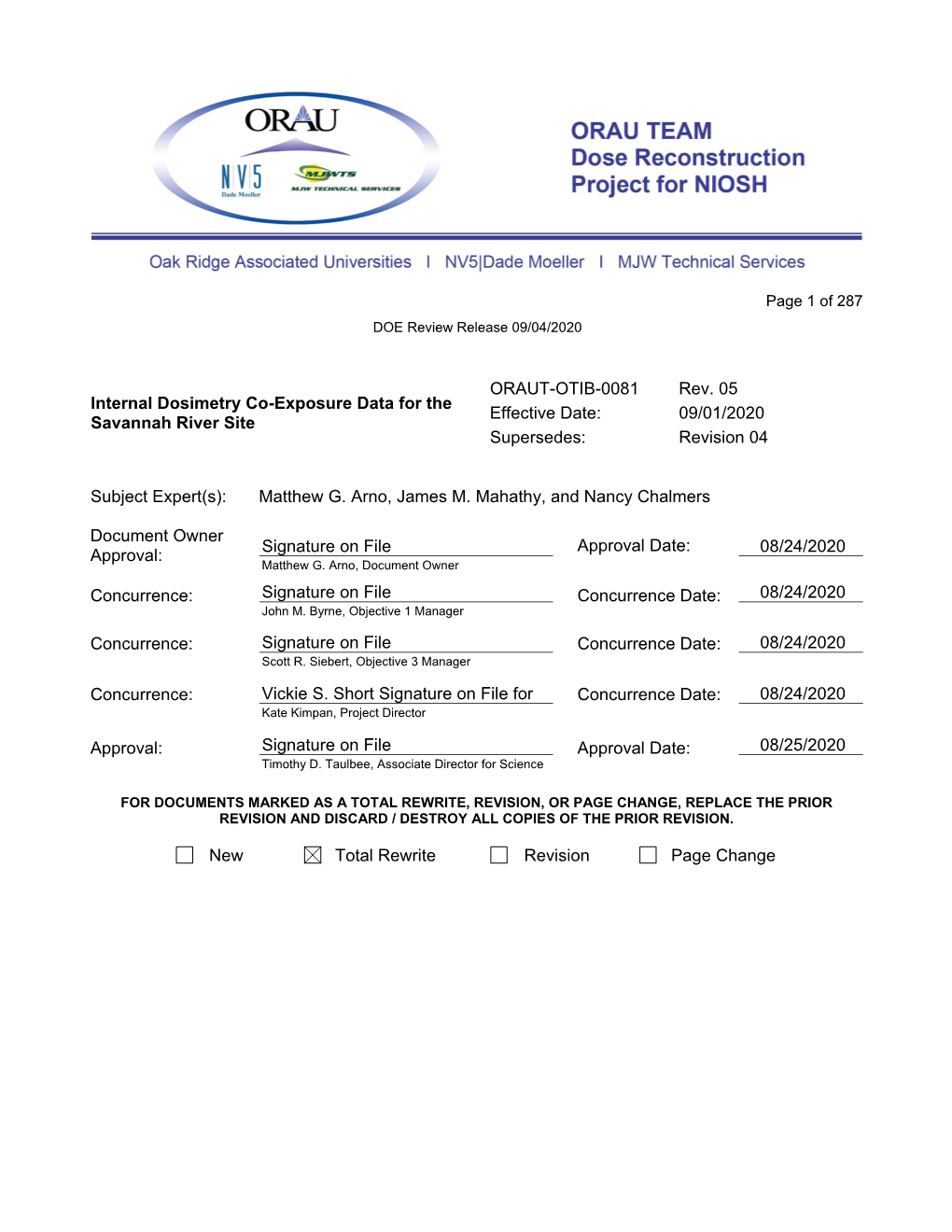 Internal Dosimetry Co-Exposure Data for the Savannah River Site