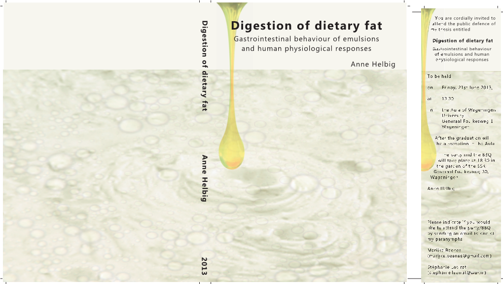 Digestion of Dietary Fat of Dietary Digestion D