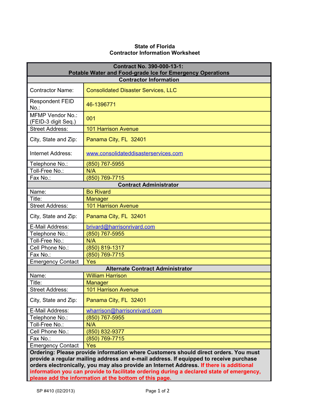 Additional State of Emergency Related Instructions