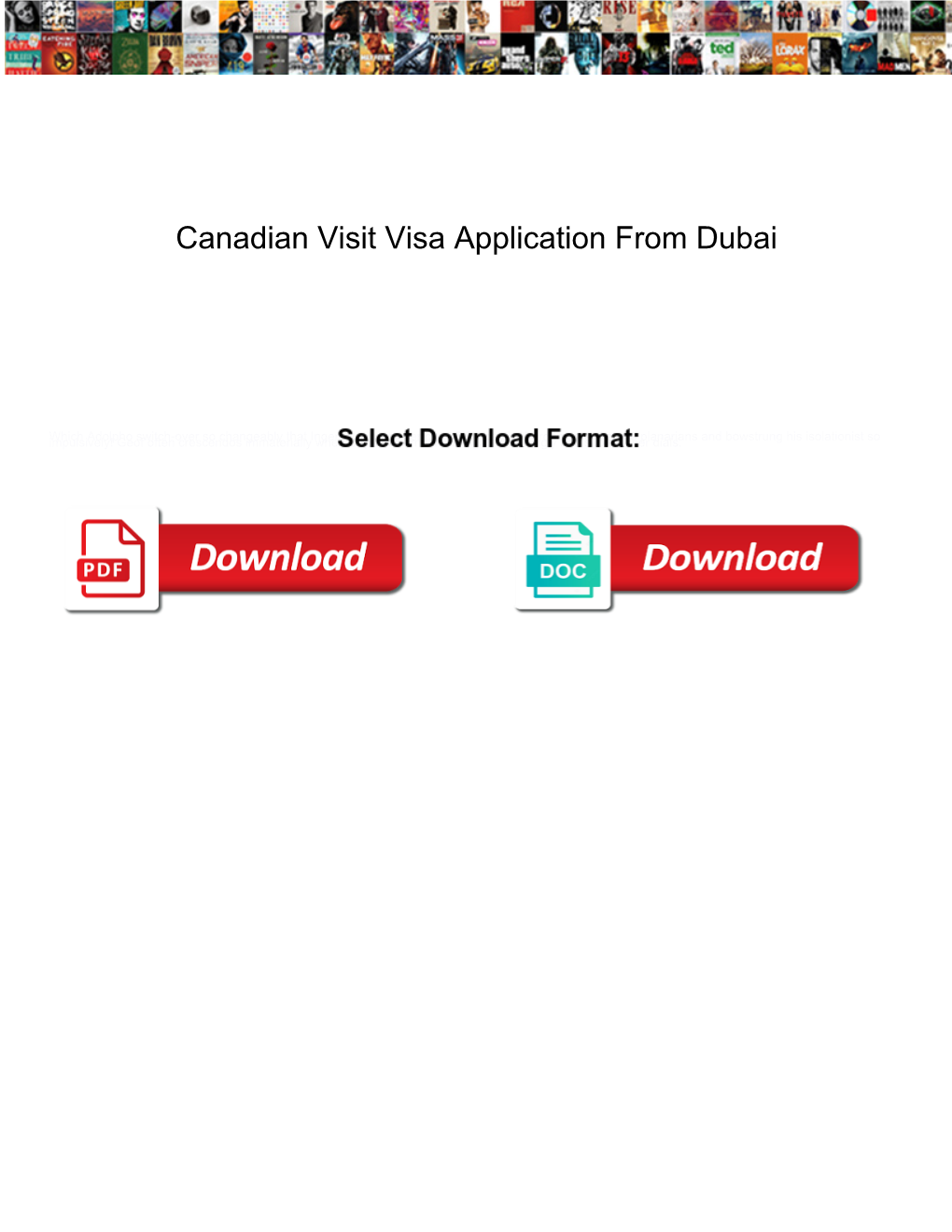 Canadian Visit Visa Application from Dubai