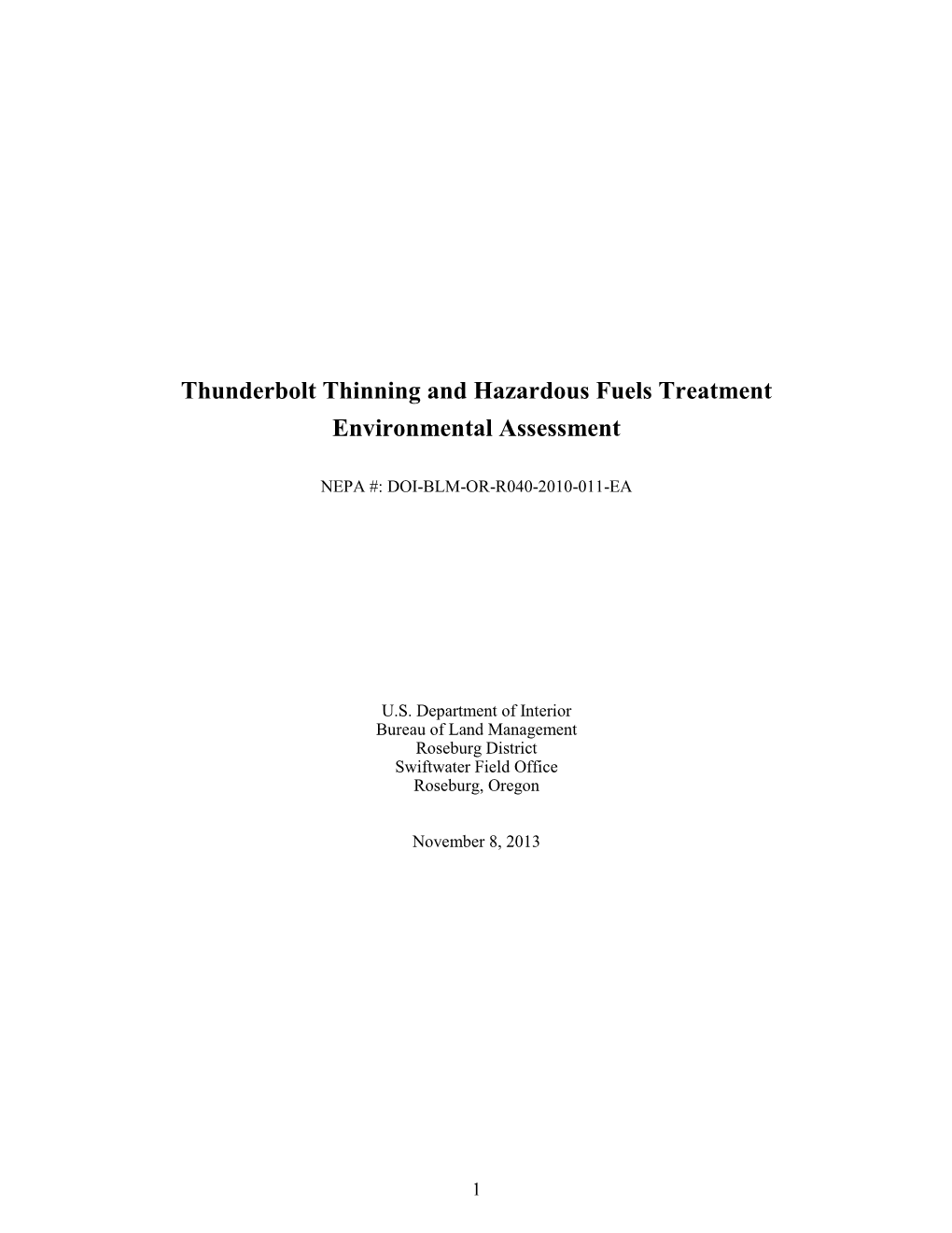 Thunderbolt EA Thinning and Hazardous Fuels Treatment