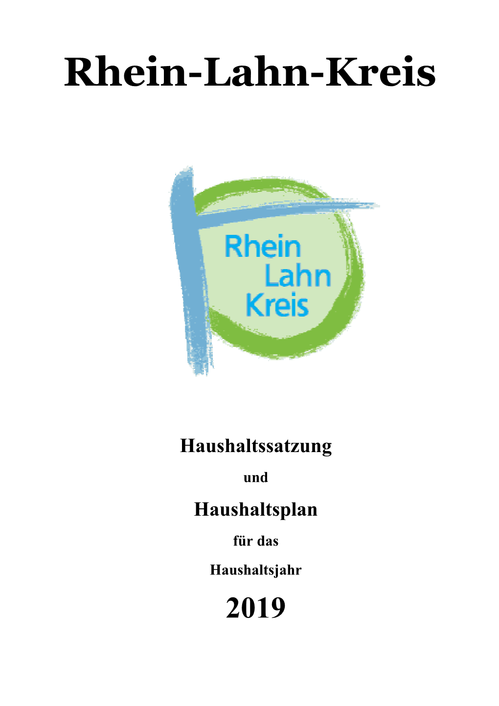 Haushaltsplan Des Rhein-Lahn-Kreises 2019