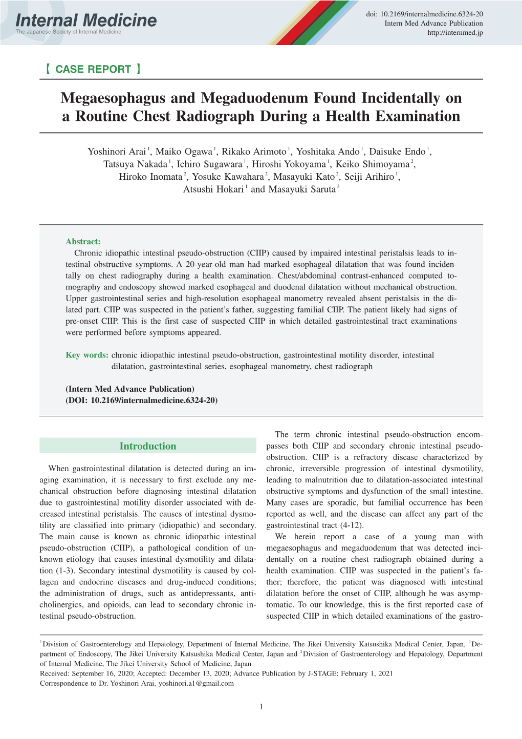 Internal Medicine Advance Publication