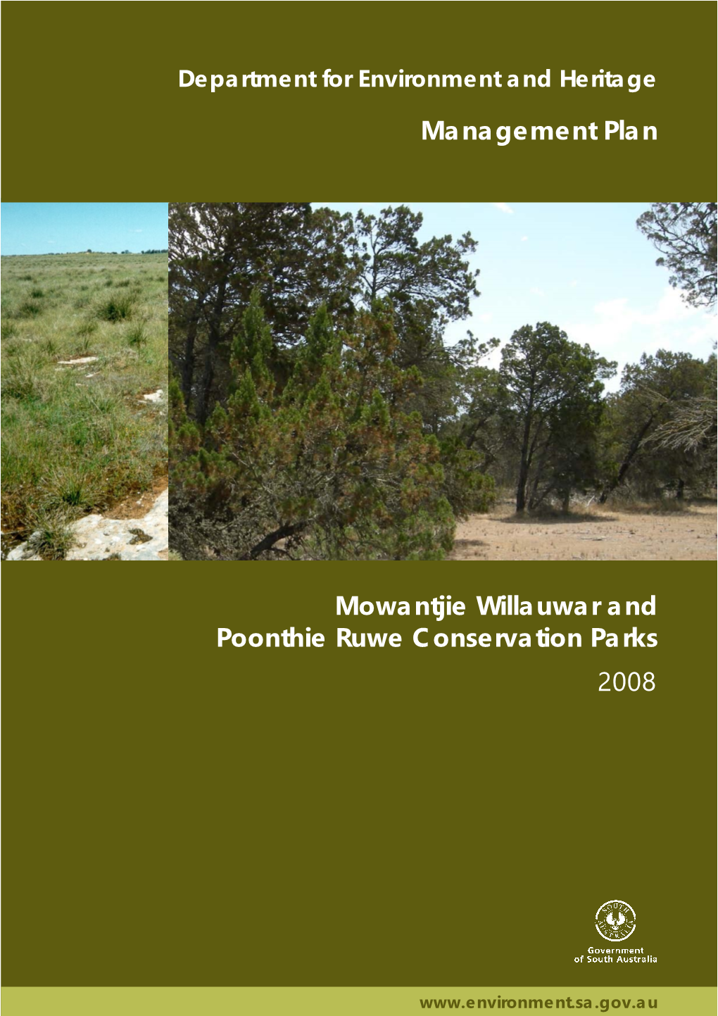 Department for Environment and Heritage Management Plan