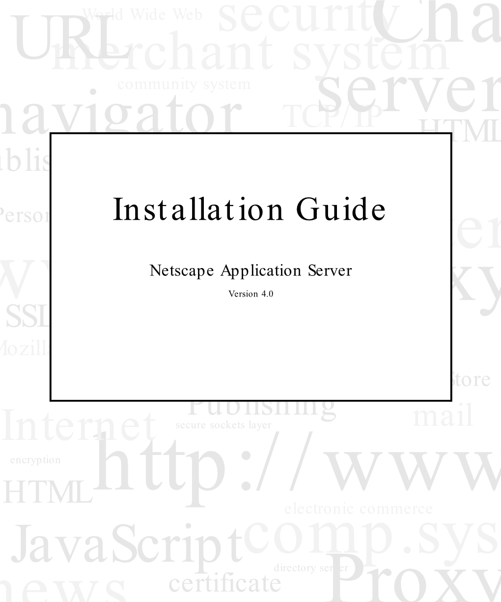 Netscape Application Server 4.0 Installation Guide