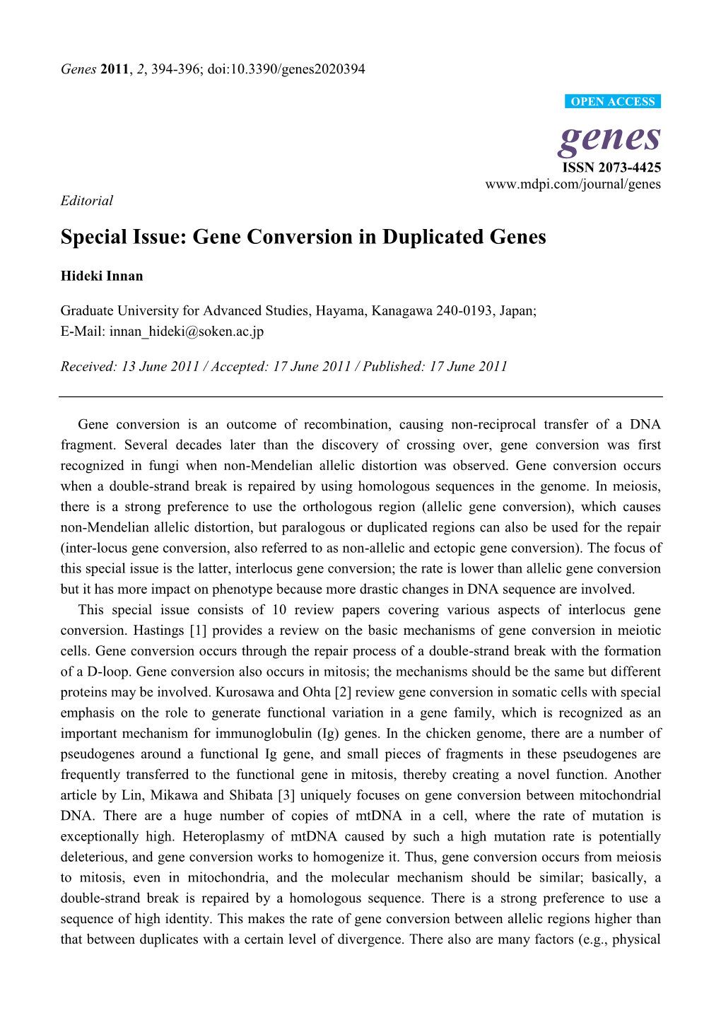 Gene Conversion in Duplicated Genes