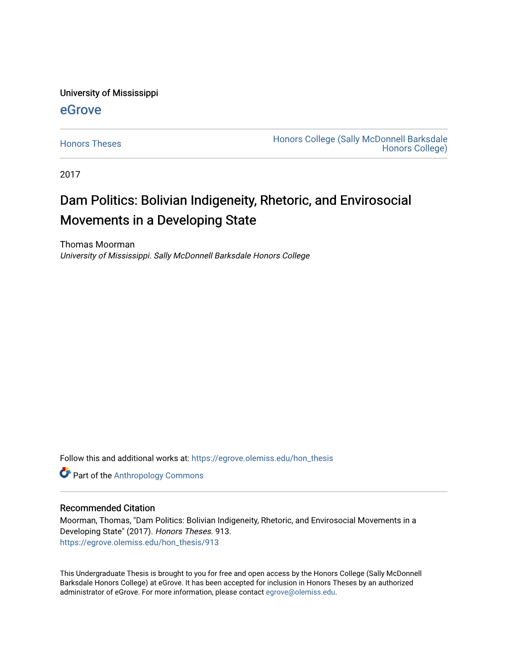 Dam Politics: Bolivian Indigeneity, Rhetoric, and Envirosocial Movements in a Developing State