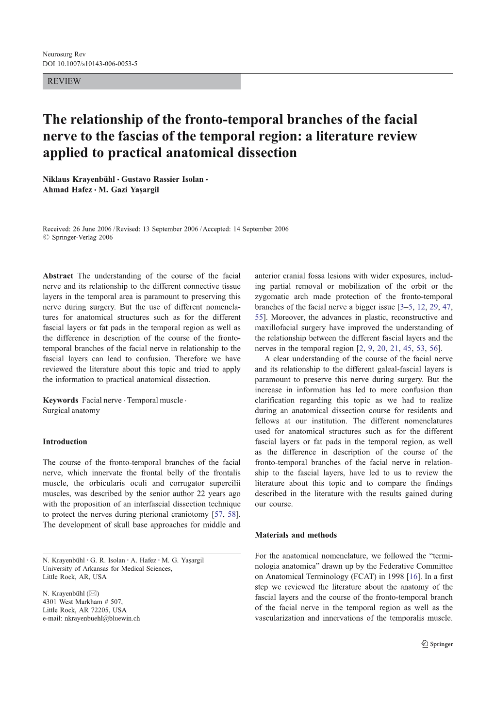 The Relationship of the Fronto-Temporal Branches of The