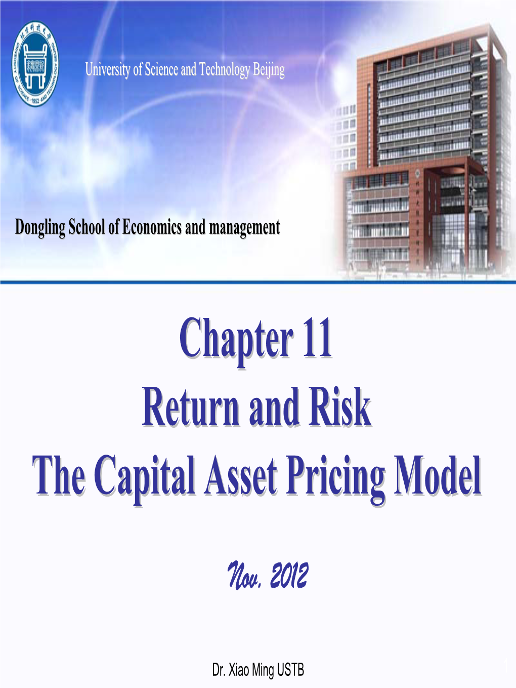 Chapter 11 Return and Risk the Capital Asset Pricing Model.Pdf