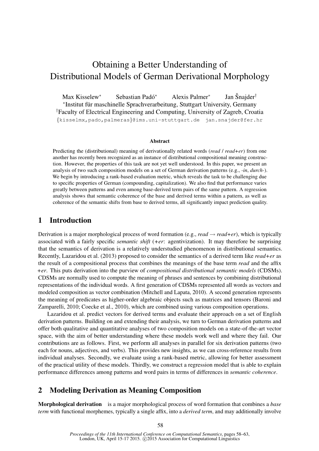Obtaining a Better Understanding of Distributional Models of German Derivational Morphology