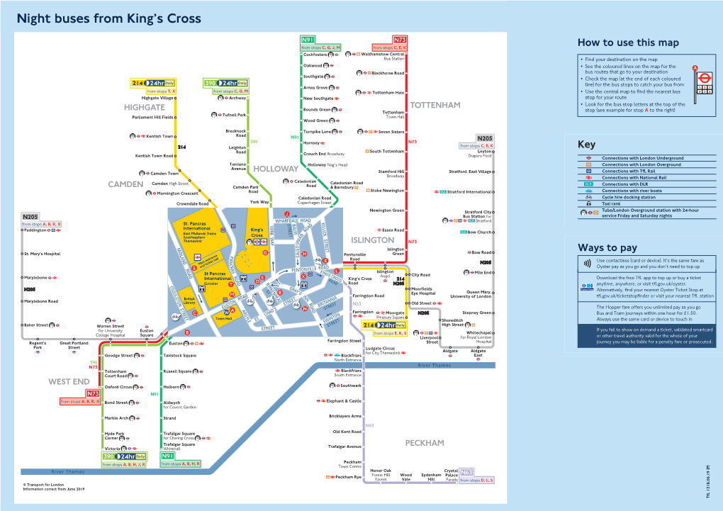 Night Buses from King's Cross