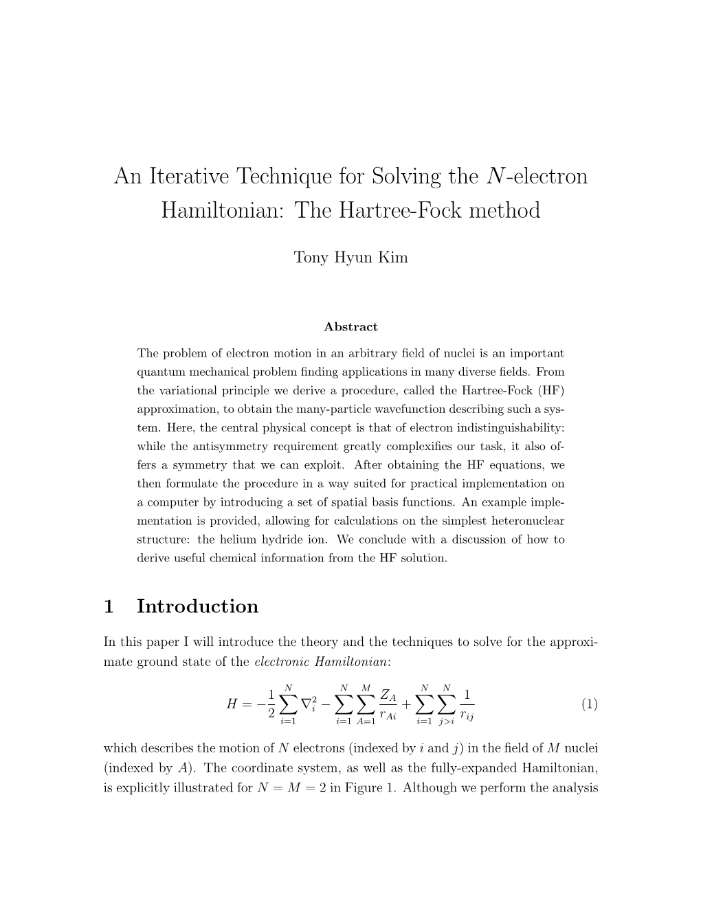 The Hartree-Fock Method