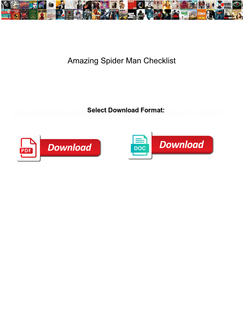 Amazing Spider Man Checklist