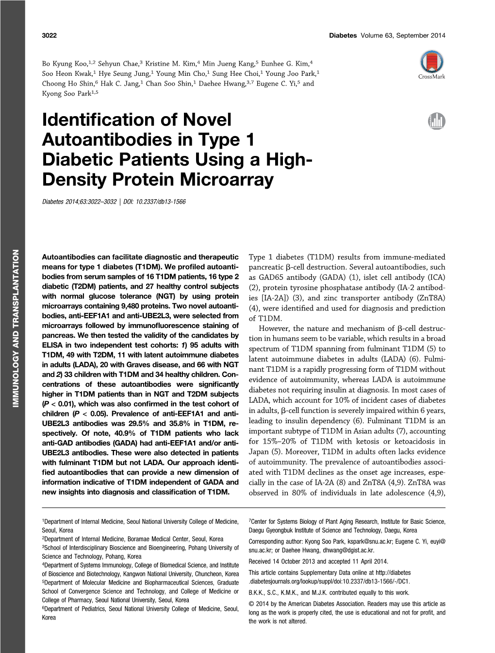 Identification of Novel Autoantibodies in Type 1 Diabetic Patients Using A