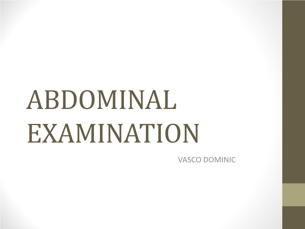 Abdominal Examination