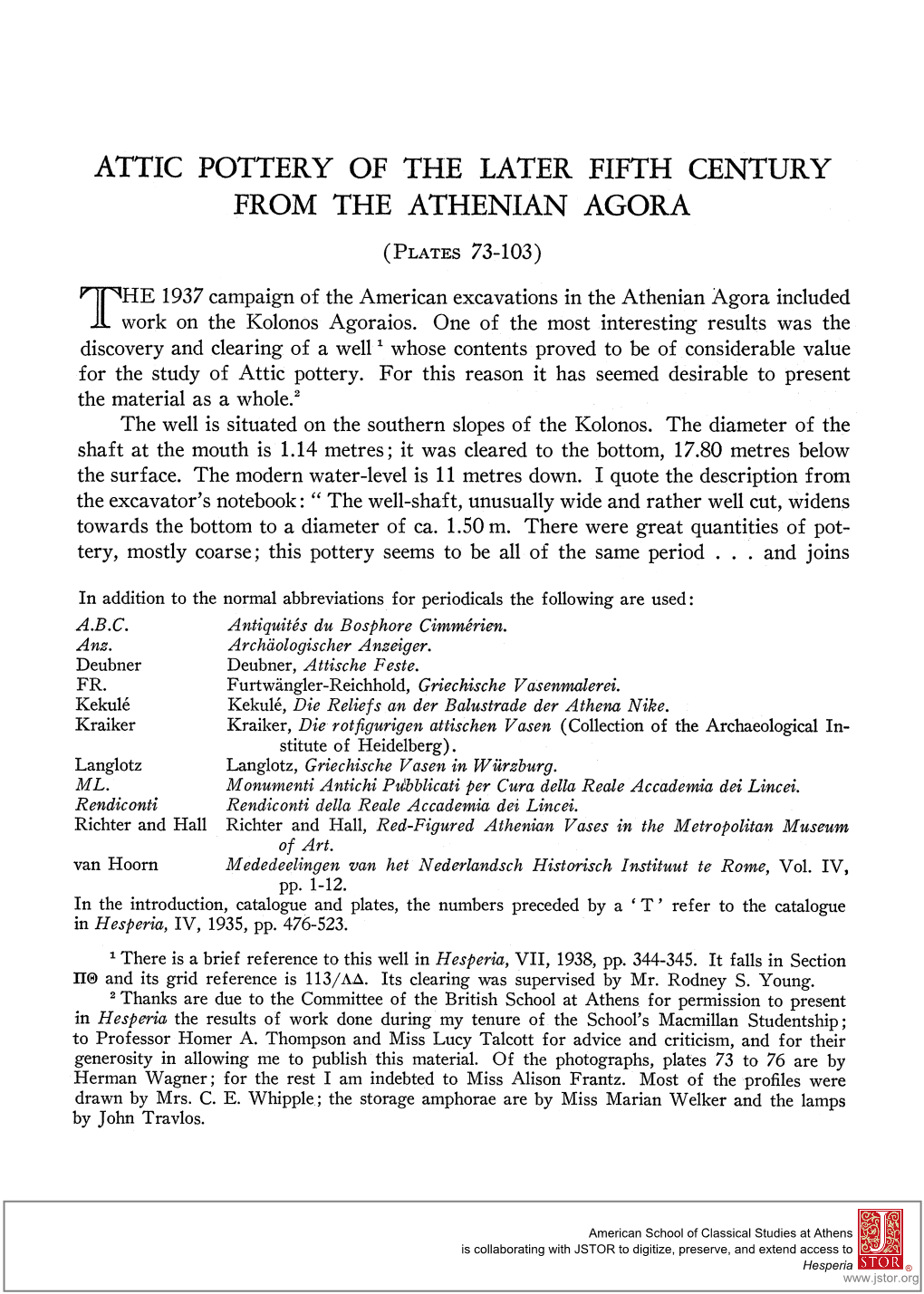 Attic Pottery of the Later Fifth Century from the Athenian Agora