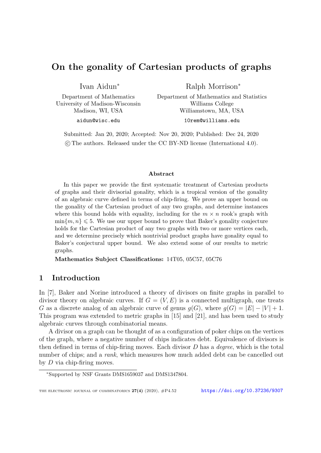 On the Gonality of Cartesian Products of Graphs