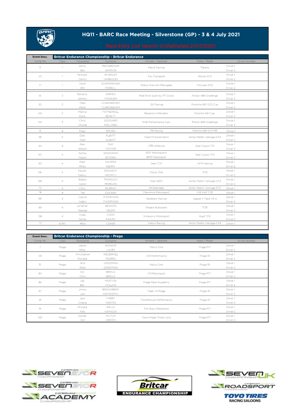 HQ11 - BARC Race Meeting - Silverstone (GP) - 3 & 4 July 2021