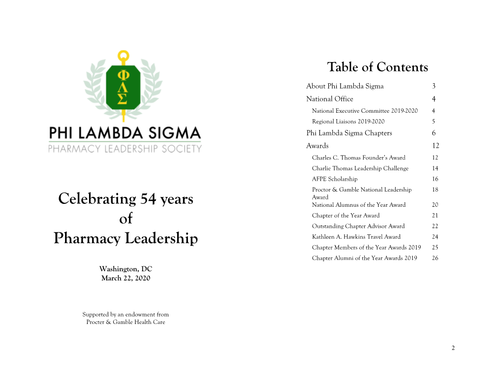 Celebrating 54 Years of Pharmacy Leadership
