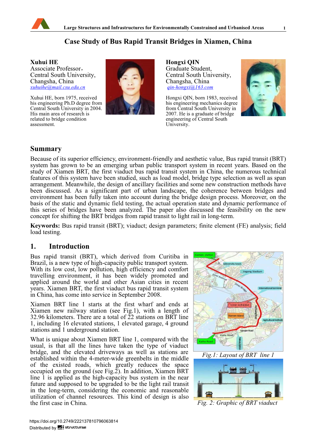 Case Study of Bus Rapid Transit Bridges in Xiamen, China