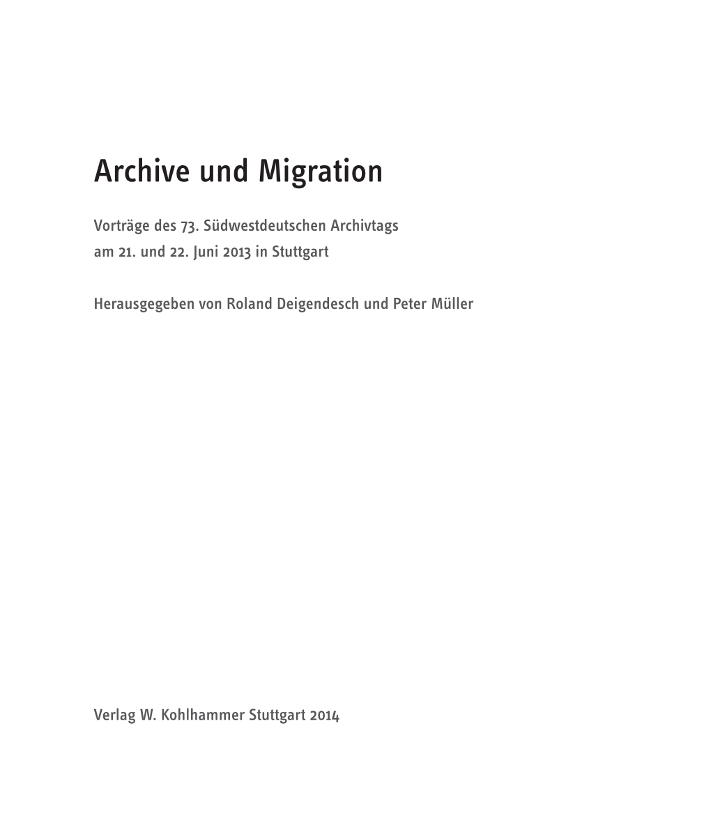 Archive Und Migration
