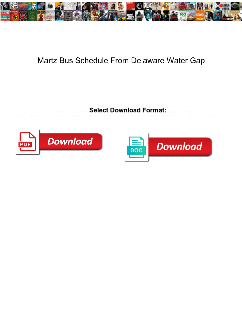 Martz Bus Schedule from Delaware Water Gap