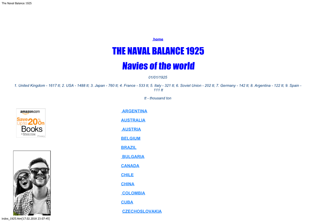 The Naval Balance 1925