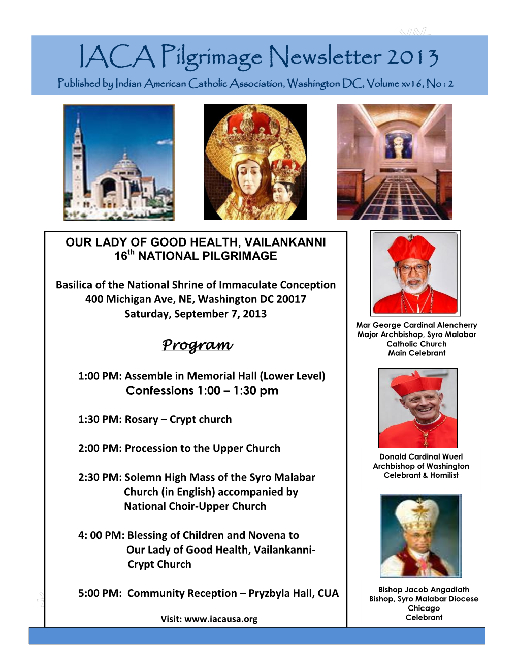 IACA Pilgrimage Newsletter 2013