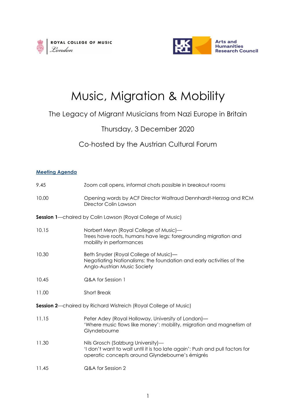 Music, Migration & Mobility