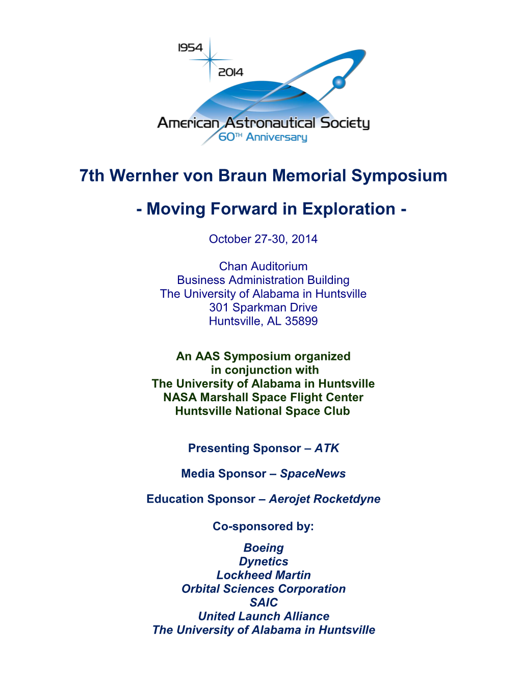 3Rd Wernher Von Braun Memorial Symposium