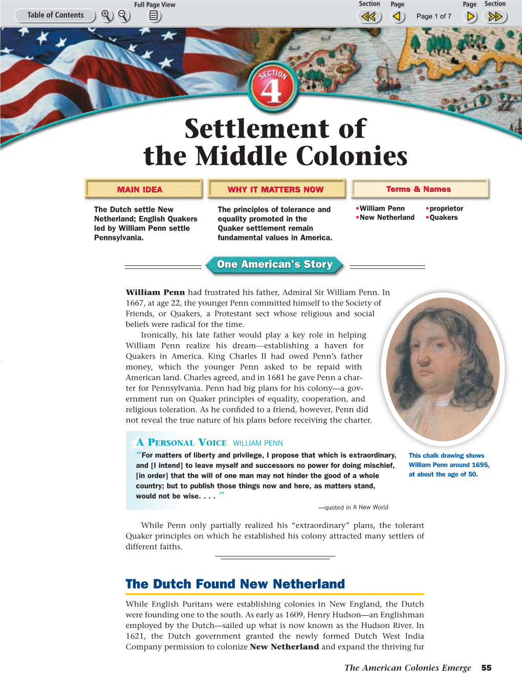 Settlement of the Middle Colonies