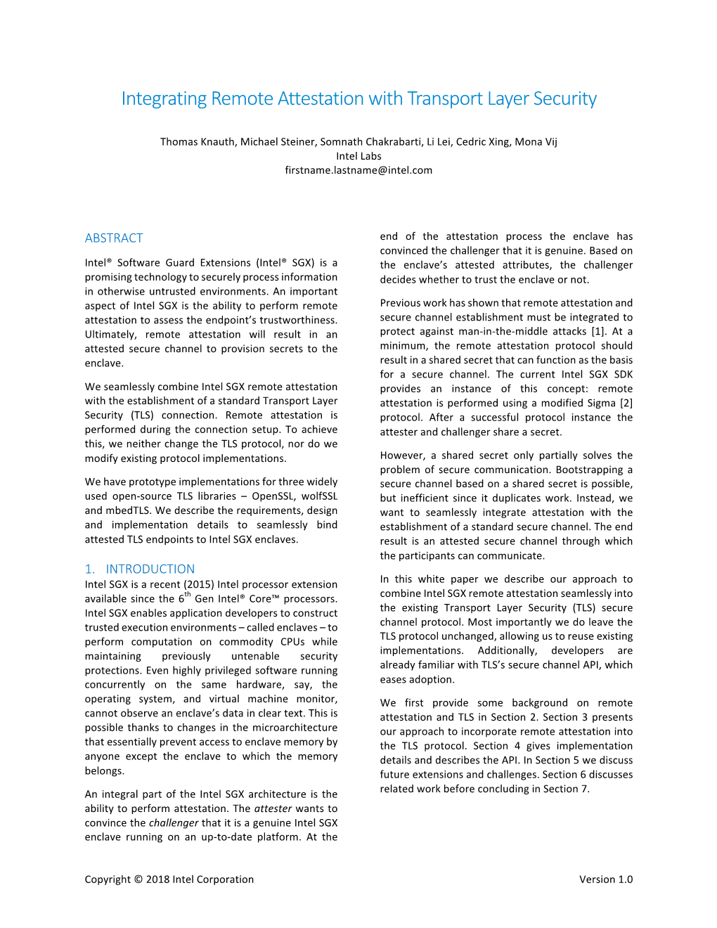 Integrating Remote Attestation with Transport Layer Security