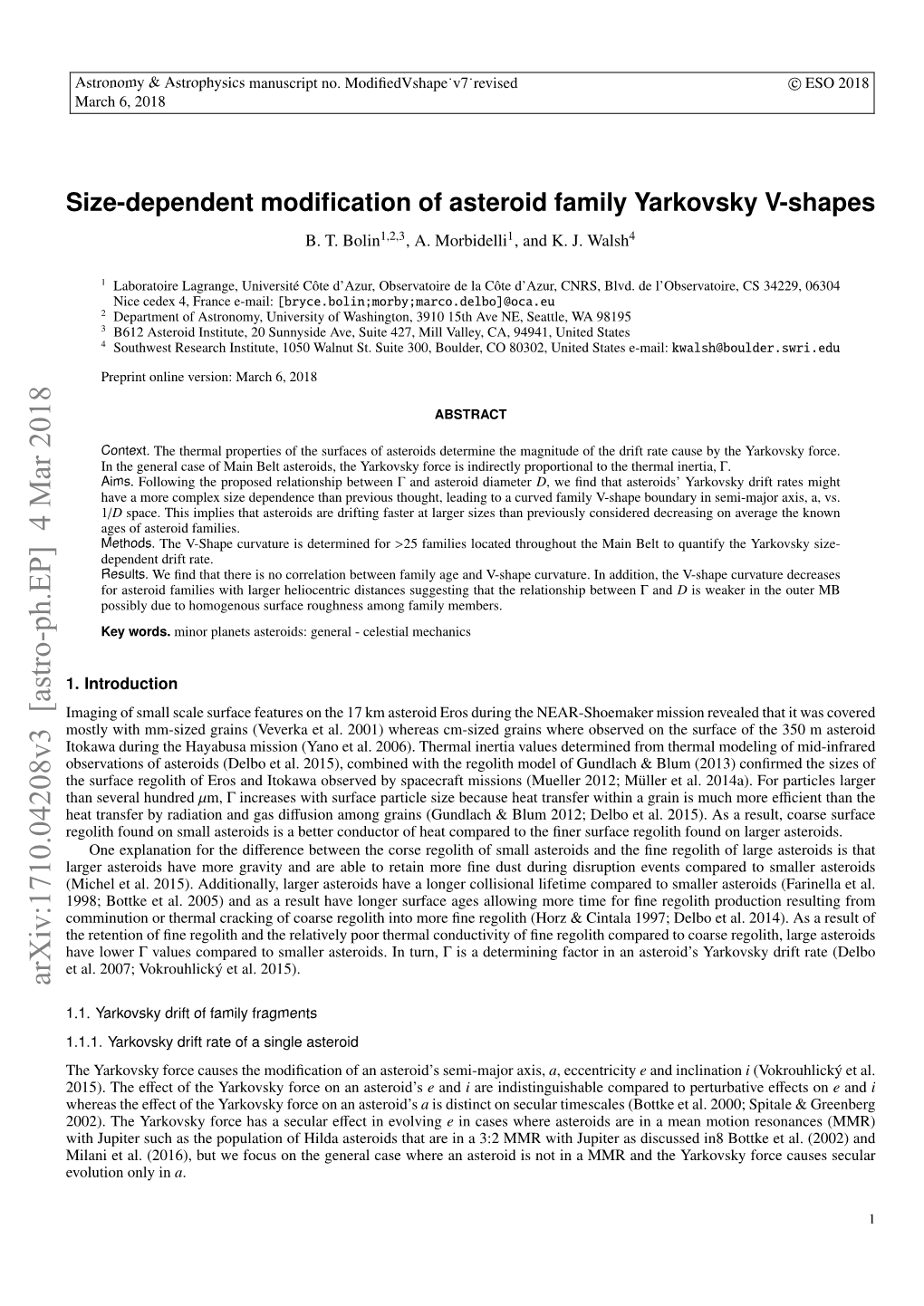 Size-Dependent Modification of Asteroid Family Yarkovsky V-Shapes