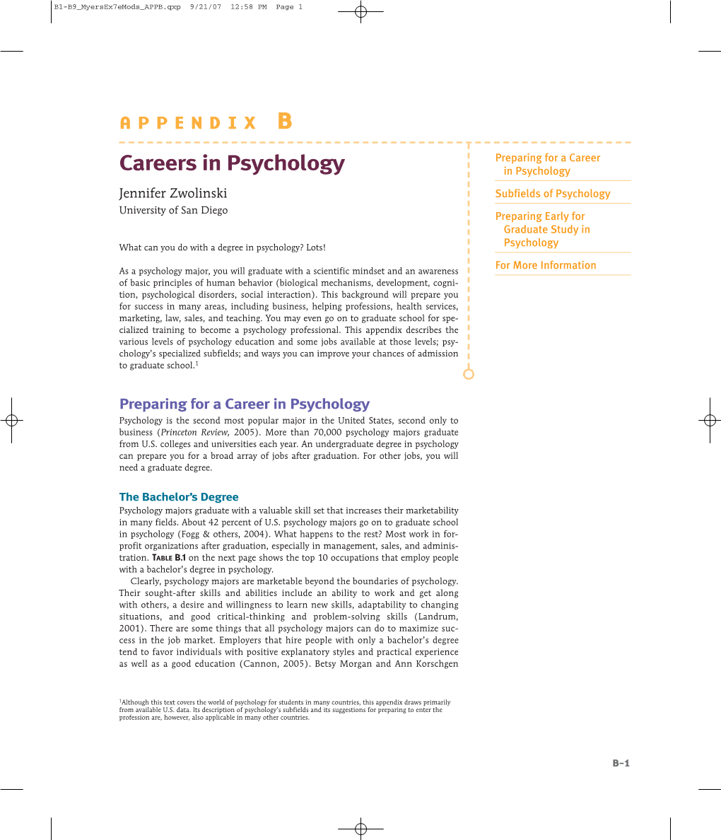 Careers in Psychology