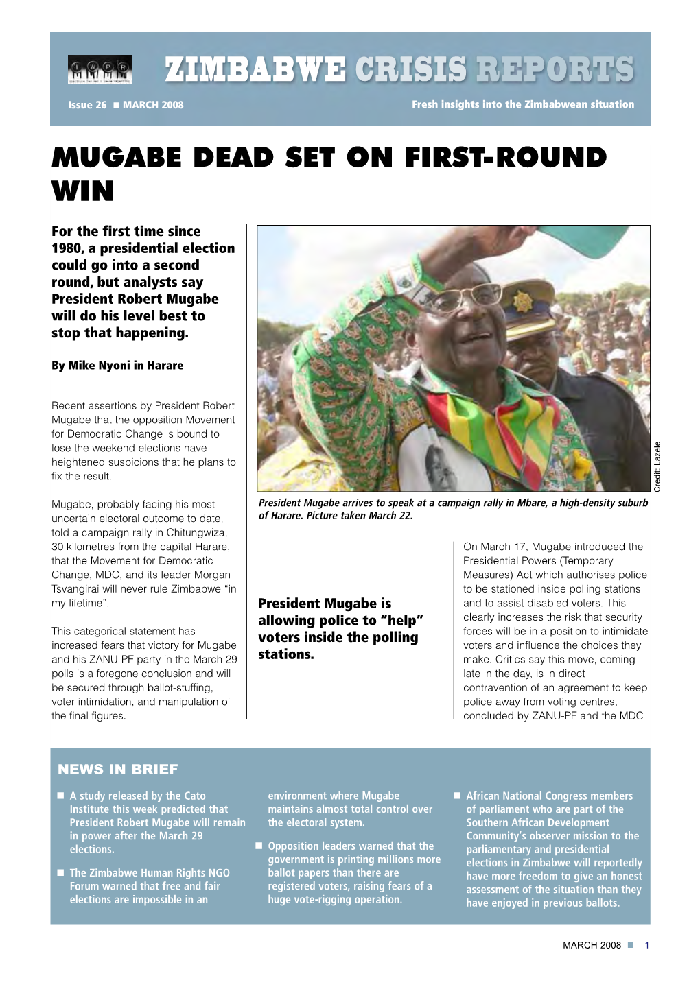 Zimbabwe Crisis Reports Issue 26