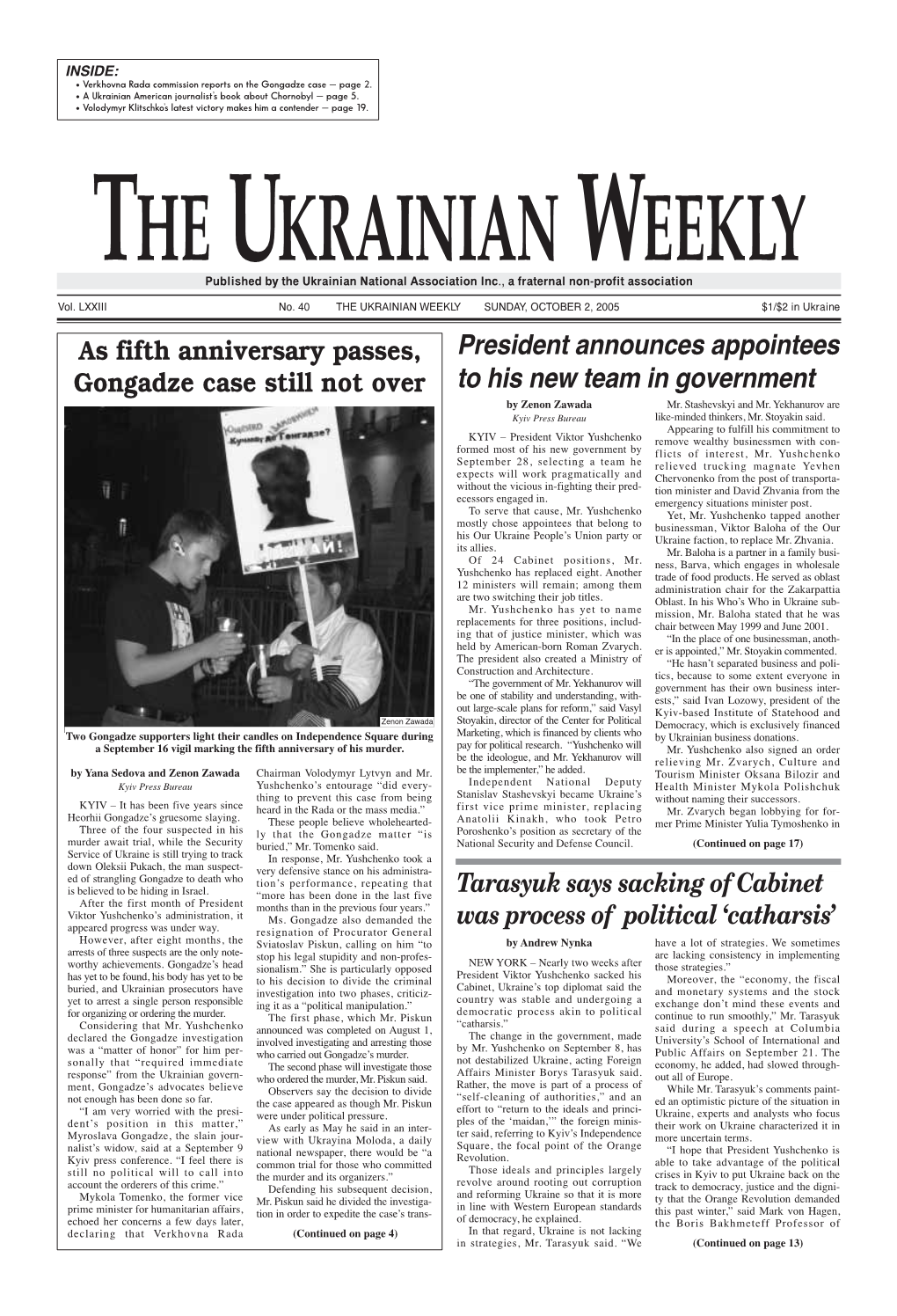 The Ukrainian Weekly 2005, No.40