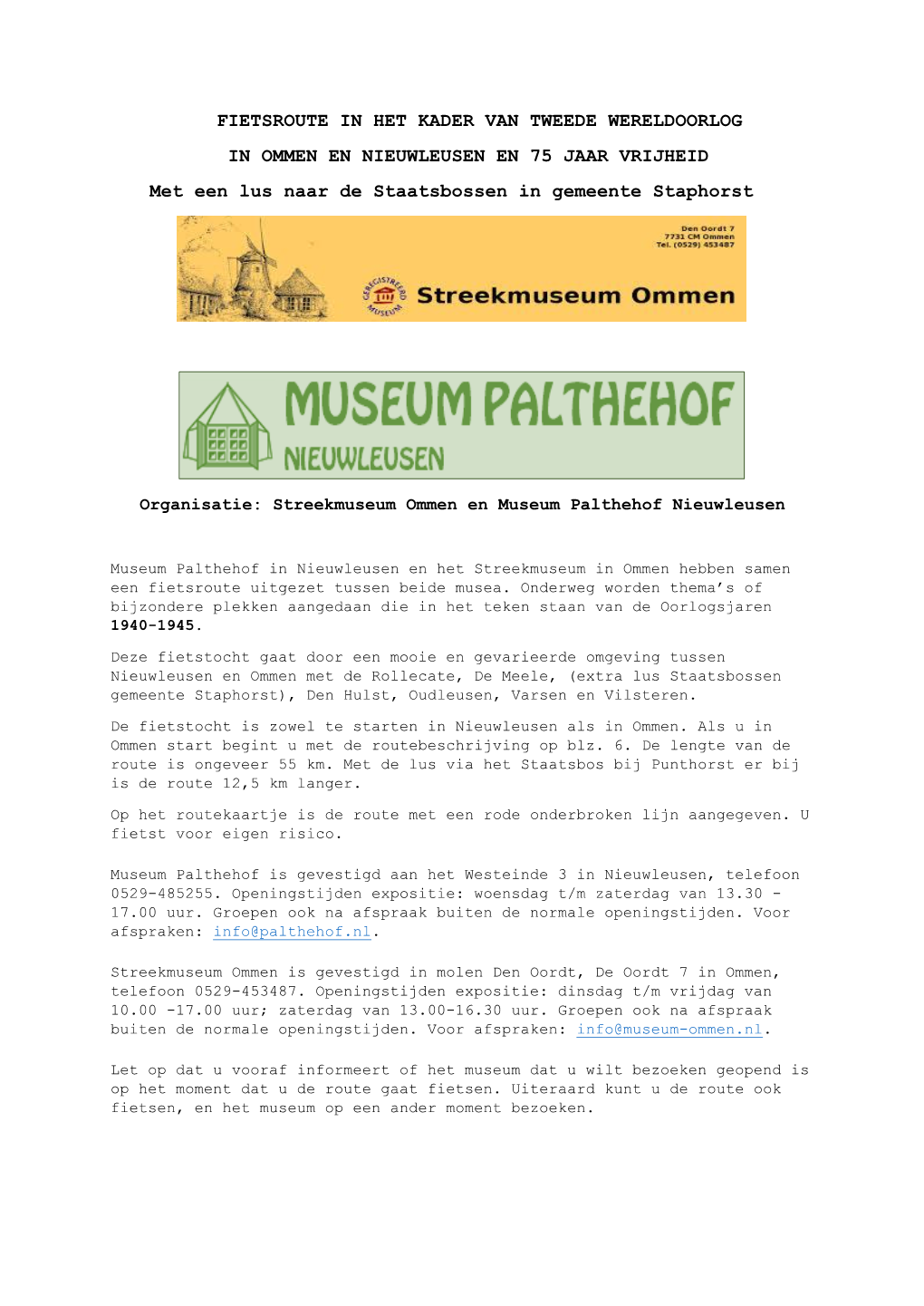 Streekmuseum Ommen En Museum Palthehof Nieuwleusen