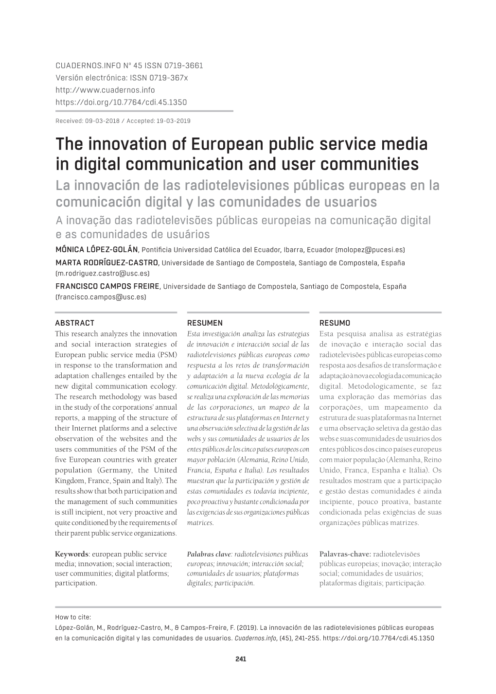 La Innovación De Las Radiotelevisiones Públicas Europeas En La