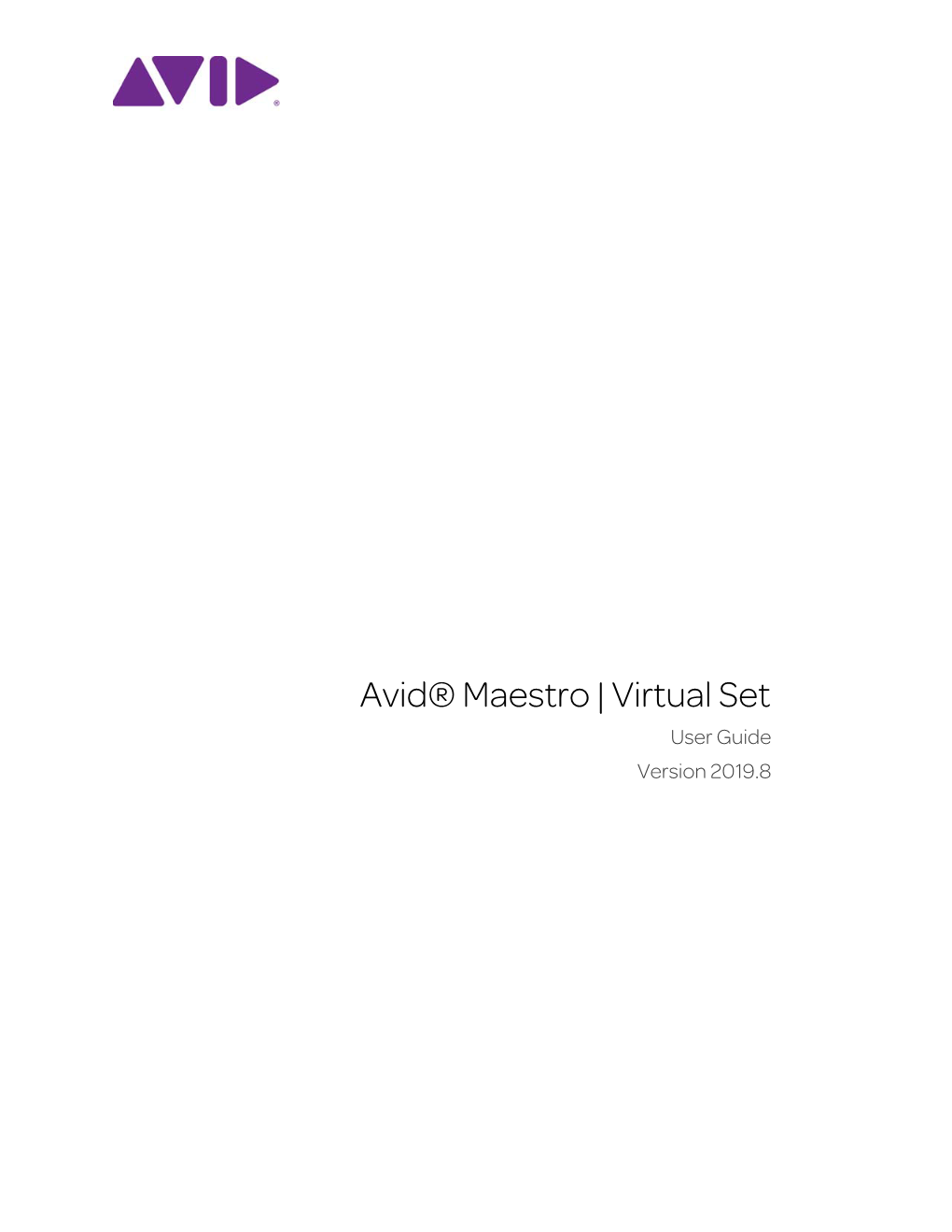 Avid Maestro | Virtual Set User Guide V2019.8
